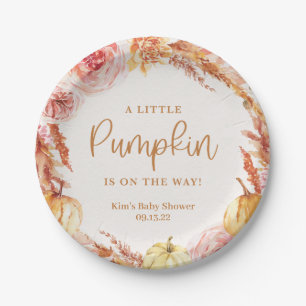 Assiettes En Carton Baby shower floral de Little Citrouille Fall