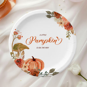 Assiettes En Carton Baby shower floral de Little Citrouille Fall
