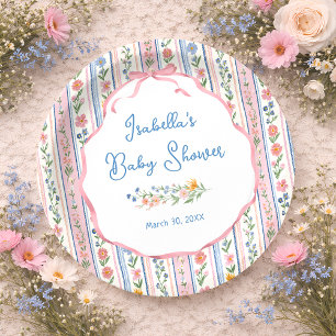 Assiettes En Carton Baby Shower Floral Grandmillennial