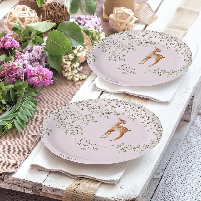 Assiettes En Carton Baby shower forestier (Créateur téléchargé)