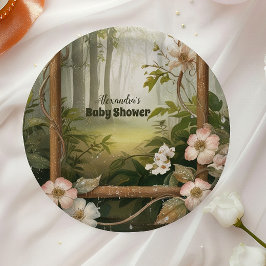 Assiettes En Carton Baby shower forestier rustique