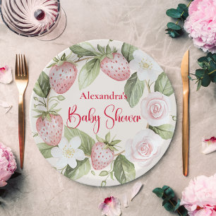 Assiettes En Carton Baby Shower Forêt de Fraises