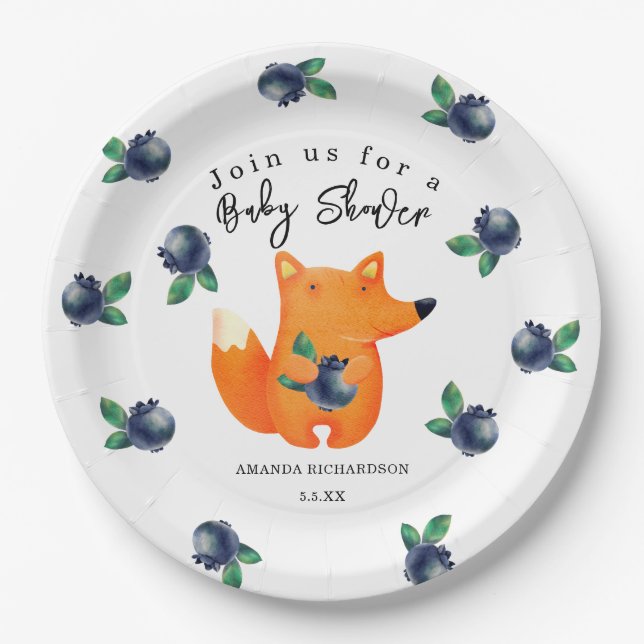 Assiettes En Carton Baby shower Fox (Devant)