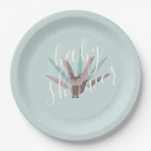 Assiettes En Carton Baby shower Fox Plumes de Bohême