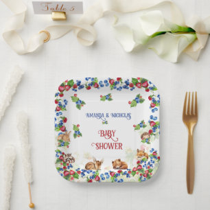 Assiettes En Carton Baby Shower Fraise Myrtille