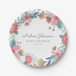 Assiettes En Carton Baby shower Garden Wreath