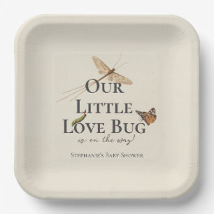 Assiettes En Carton Baby Shower Genre Neutre Petit Bug Amour