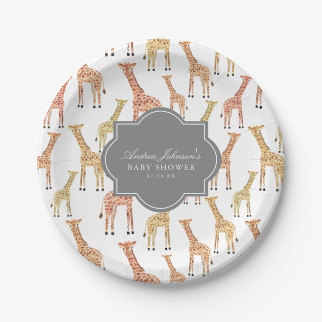 Assiettes En Carton Baby shower Giraffe (Devant)