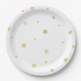 Assiettes En Carton Baby shower Gold Stars