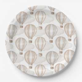 Assiettes En Carton Baby Shower Hot Air Balloons Gender Neutral