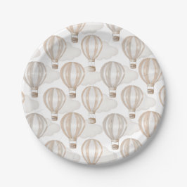 Assiettes En Carton Baby Shower Hot Air Balloons Gender Neutral