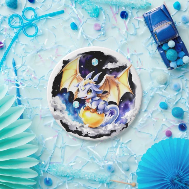 Assiettes En Carton Baby shower inspiré par les dragons (Fête)