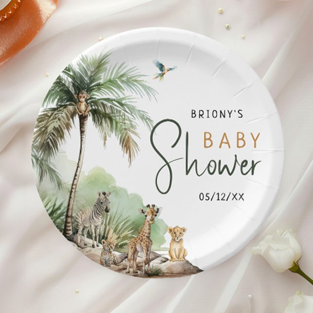 Assiettes En Carton Baby shower Jungle Safari (Créateur téléchargé)