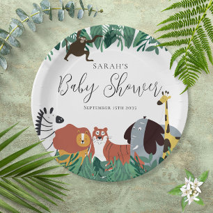 Assiettes En Carton Baby shower Jungle Safari Animaux