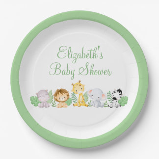 Assiettes En Carton Baby shower jungle très chic