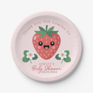 Assiettes En Carton Baby Shower Kawaii Fraise