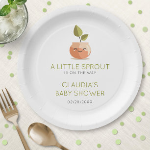 Assiettes En Carton Baby shower Little Sprout