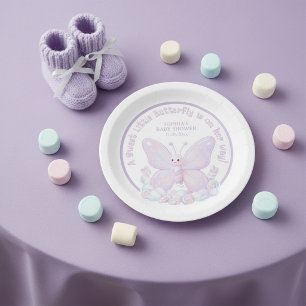 Assiettes En Carton Baby Shower Magique Papillon Lavande Violet