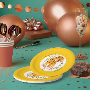 Assiettes En Carton Baby Shower Maman Girafe et Petit
