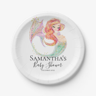 ASSIETTES EN CARTON BABY SHOWER MERMAID CULE
