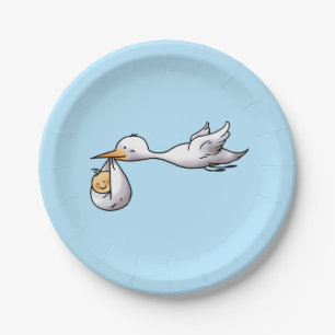 Assiettes En Carton baby shower mignon de nouveau venu
