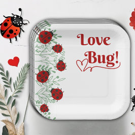 Assiettes En Carton Baby shower minimaliste Love Bug