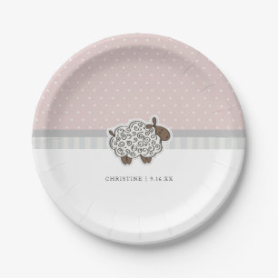 Assiettes En Carton Baby Shower Mouton Rose Points Baby