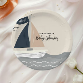 Assiettes En Carton Baby shower nautique