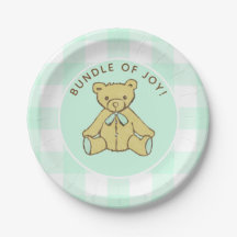 Baby shower Neutre Genre Ours Mint Vert