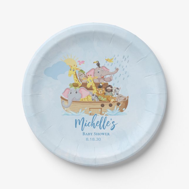Assiettes En Carton Baby shower Noahs (Devant)