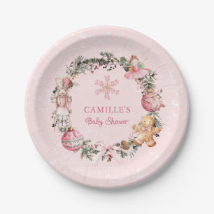 Assiettes En Carton Baby shower noisette rose Noël