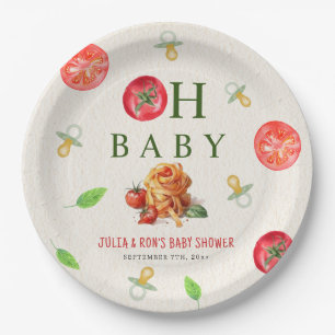 Assiettes En Carton Baby shower Oh Baby Pasta & Pacifiers