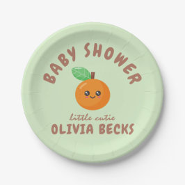 Assiettes En Carton Baby shower orange de Little Cutie