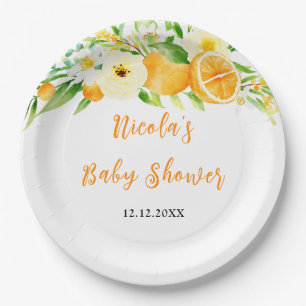 Assiettes En Carton Baby Shower Oranges Citrus