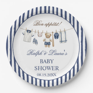 Assiettes En Carton Baby Shower Ours de Baseball