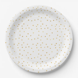Assiettes En Carton Baby-Shower Pailleté Or Confetti