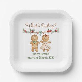 Assiettes En Carton Baby shower pain d'épices révèle le sexe