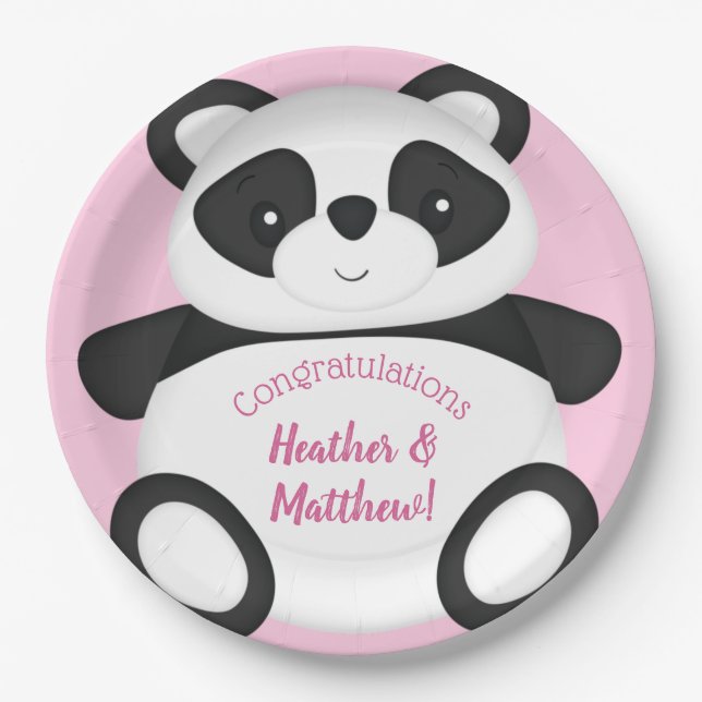 Assiettes En Carton Baby shower Panda Bear (Devant)