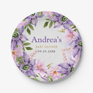 Assiettes En Carton Baby shower papillon pourpre
