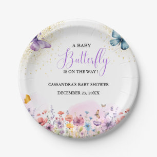 Assiettes En Carton Baby shower papillon pourpre Baby
