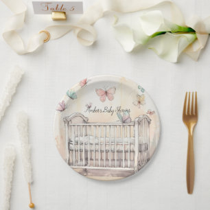 Assiettes En Carton Baby-Shower Papillons 