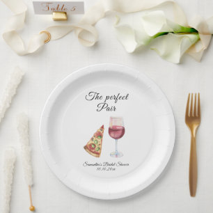 Assiettes En Carton Baby Shower Parfait Mariage à l'aquarelle
