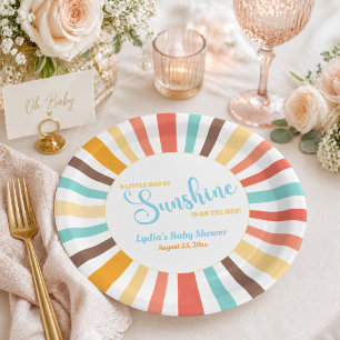 Assiettes En Carton Baby Shower Petit Rayon De Soleil