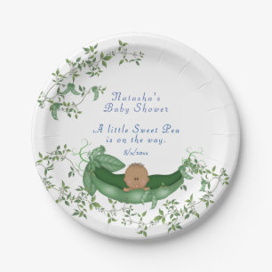 Assiettes En Carton Baby Shower Pois Doux Vignes Vertes Ethnique