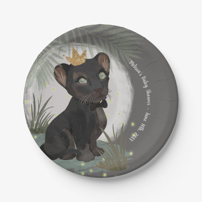 Assiettes En Carton Baby shower Prince Black Panther (Devant)