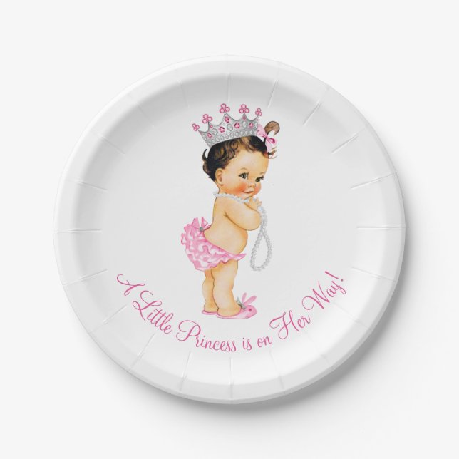 Assiettes En Carton Baby shower Princess Pearls (Devant)