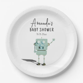 Assiettes En Carton Baby shower robot