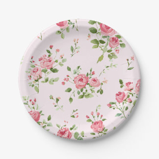 Assiettes En Carton Baby shower rose