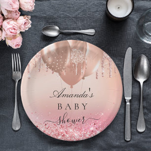 Assiettes En Carton Baby shower rose or rousse rose parties scintillan