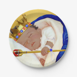 Assiettes En Carton Baby shower royal ethnique de prince Boy